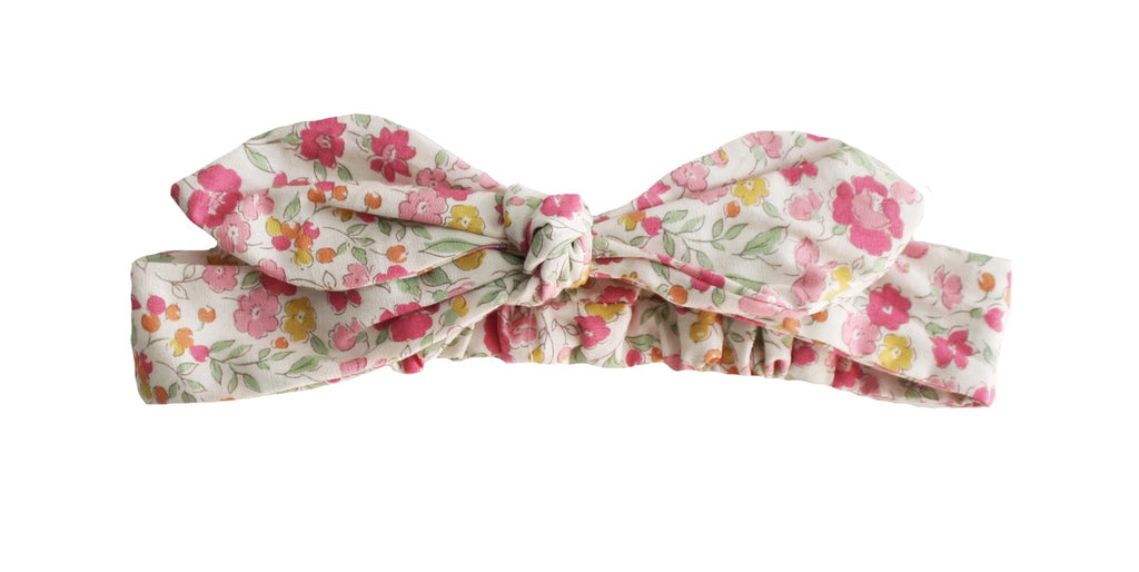 Adjustable  bow headband Rose Garden