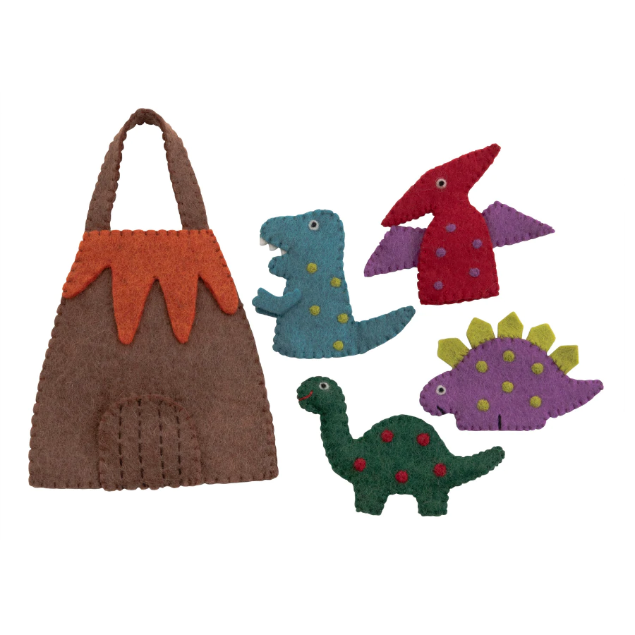 Dinosaur playbag with finger puppets
