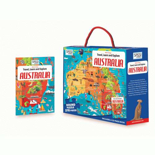 Travel, Learn & Explore - Puzzle and Book Set - Australia 205 pcs