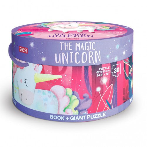 Sassi Book & Giant Puzzle - The Magic Unicorn (30pcs)