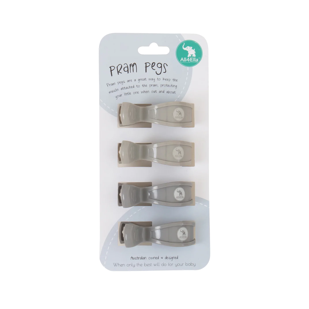 4 Pack Pegs Twin Grey