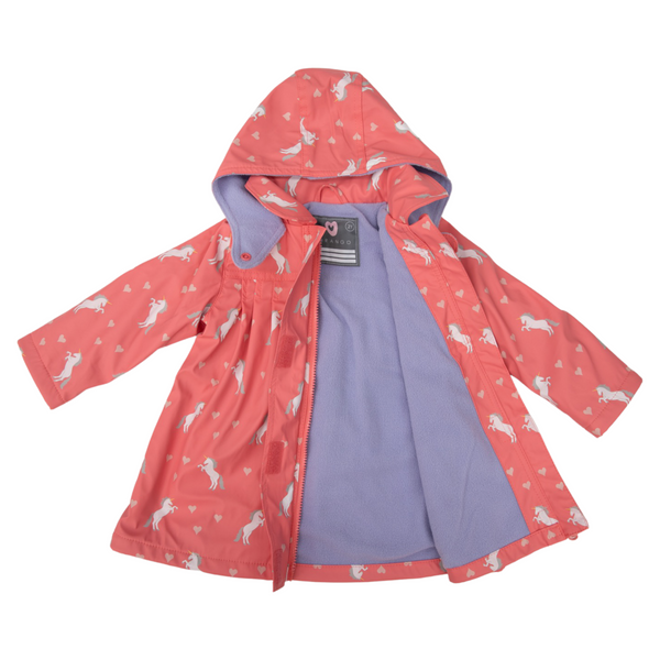 Tea Rose Unicorn Raincoat