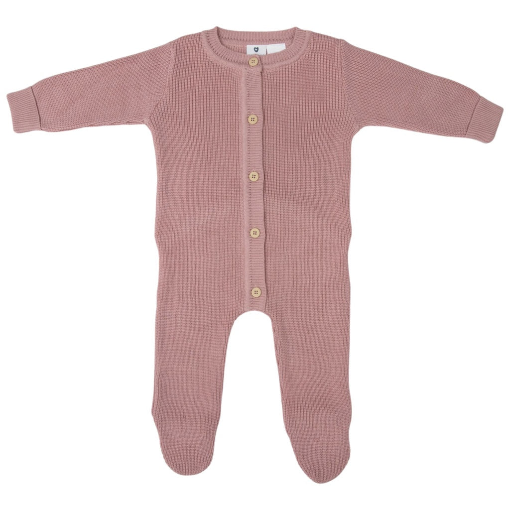 Plush Knit Romper Dusty Pink