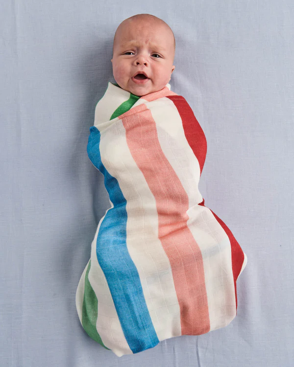 Retro Fun Stripe Bamboo Swaddle