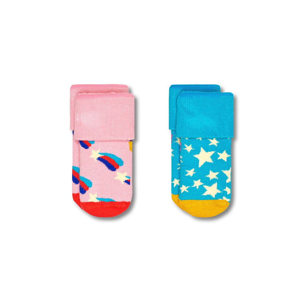 Terry Shooting Star Sock - 2 Pack: 0-6m